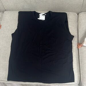 Mango sleeveless tee with shoulder pads